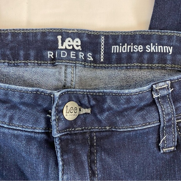 Lee Dark Indigo Denim Midrise Skinny Jeans size 18P - Picture 4 of 6
